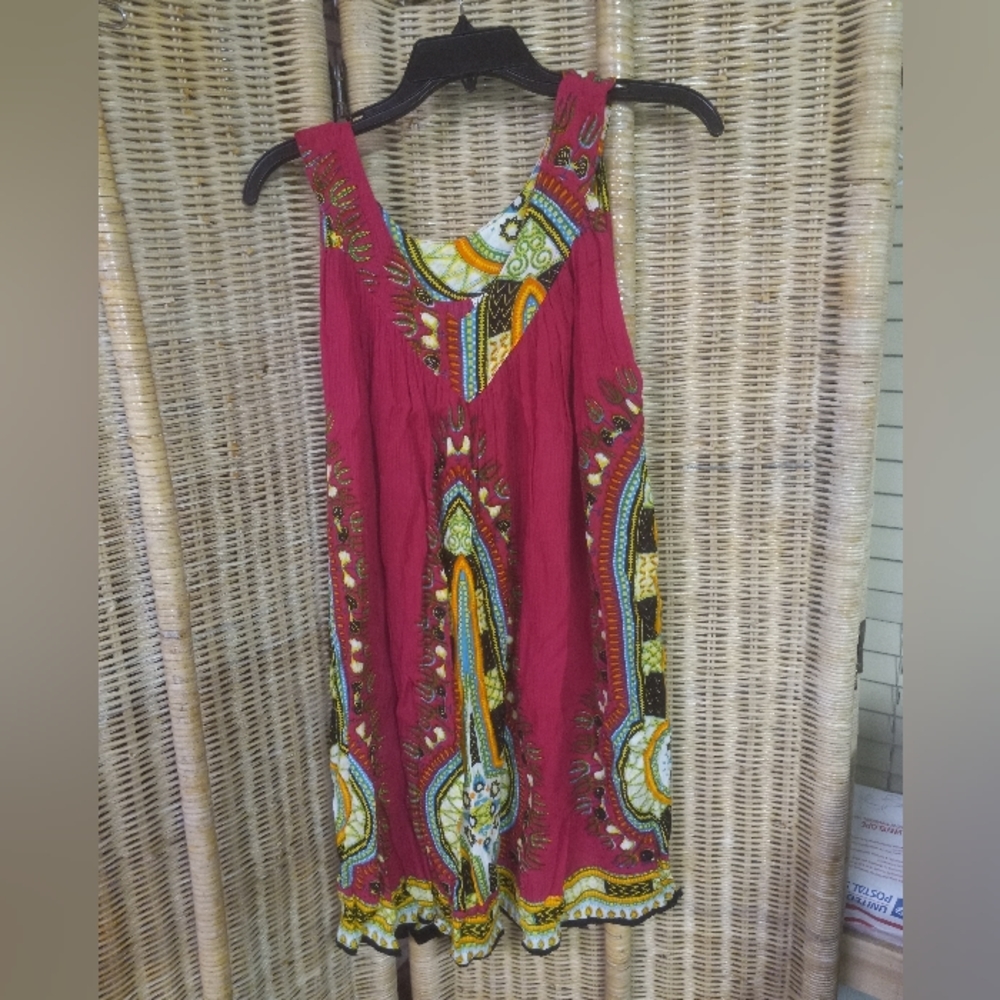 Advance Apparel Tunic Mauve Broom Dress Free Size Leisure One Size